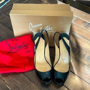 Prive Patent leather Louboutin sling back heels